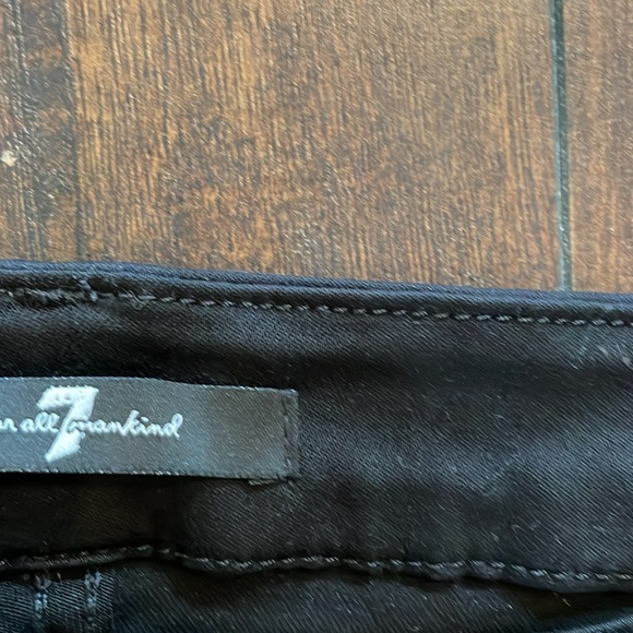 Seven for All Mankind black jeans with distressed tears and rips along leg - Picture 2 of 3